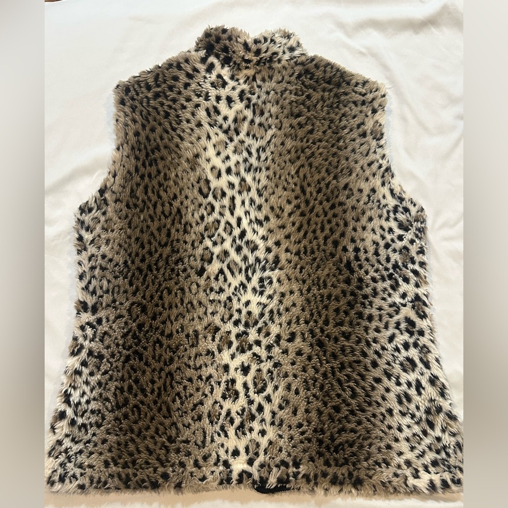 Coldwater Creek Leopard Print Faux Fur Vest - Picture 11 of 14